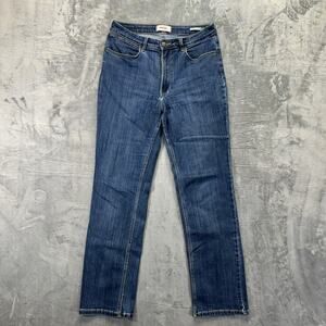 Wrangler High Rise True Straight Jeans Women's Size 10x32 Blue Denim